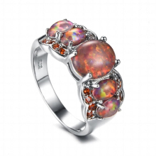 Ring Big Charm Fires Opal 5 Stones Jewelry Clothes Accessories Birthstone Engagement Propose Gift