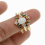 copper thin 3pcs set ring line micro pave cz eternity rainbow cz women engagement ring egg shape fire opal ring 3