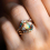 copper thin 3pcs set ring line micro pave cz eternity rainbow cz women engagement ring egg shape fire opal ring 2