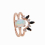 wedding ring rose paved opal cz ring for lady party delicate dainty 2pc ring set 4