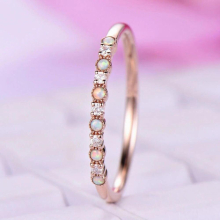 minimal jewelry colllection engagement band skinny eternity band clear cz opal engagement ring
