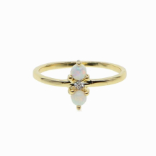 Round stone Jewelry Fire Opal Zircon Champagne Ring For Women minimal