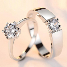 Dainty Zircon Cock Ring Adjustable Rings Electro Plated For Couples Matching Women Girls Wedding San Valentine