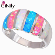 Created Pink Fire Opal Silver Plated Ring Retail Hot Sell For Women Jewelry Ring Size 6-11 OJ7883
