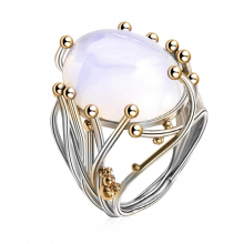 Irregular Bohemia Style Rinse Female Natural Moonstone Ring Opal Vine Rings for Women Wedding Jewelry