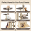 Costway Wooden Cat Tower Modern Cat Tree Multi-level Cat Play Condo Scratching Posts 4