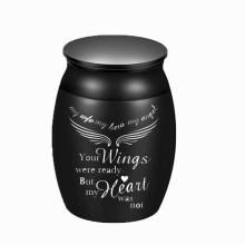 Small Urns for Human Ashes Angel Wings Cremation Urns for Ashes Aluminum Memorial Ashes Holder-your wings were ready but my hear