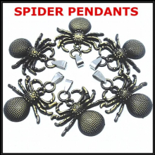 promotion 2 PCS charms mens pendants necklace pendants spiders metal pendants size 33x35mm