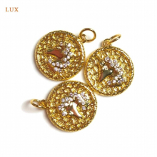 5pcs Plated CZ Horse Pendant Brass Animal Lifelike Delicate Charms For Men Women Necklace Party Y