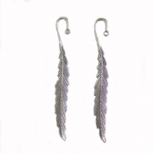 3Pcs Tibetan Silver/Bronze Curve Feather Leaf Bookmarks Pendants DIY Jewelry Stationery Office Accessories