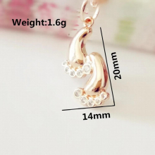 Girl Pendant Necklace 585 Pendant Heart Jewelry Cubic Zircon Foot Feet Pendant Designs for Women