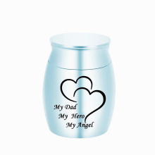 Small Cremation Urns for Human Ashes Keepsake Aluminum alloy Urn Mini Decorative Urns-My My hero My angel