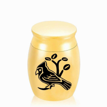 Aluminum alloy ashes jar cremation jewelry for ashes funeral memorial human or pet text engraving-with velvet b