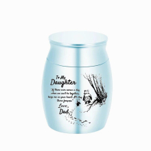Light-colored human or pet urn keepsake cremation urn for human ashes or pet ashes to commemorate mom and dad