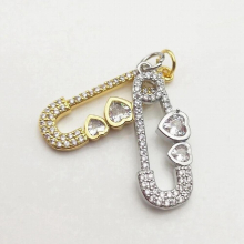 5pcs Silver Love Heart Hollow Pendant for Girls Micro Cubic Zircon Paved Charms Women Making Necklace Earrings