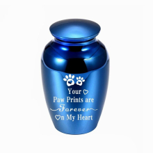 Small Decorative Urns, Peaceful Funeral Keepsake Urn Dog Paw Prints Cremation Urns Forever on my heart