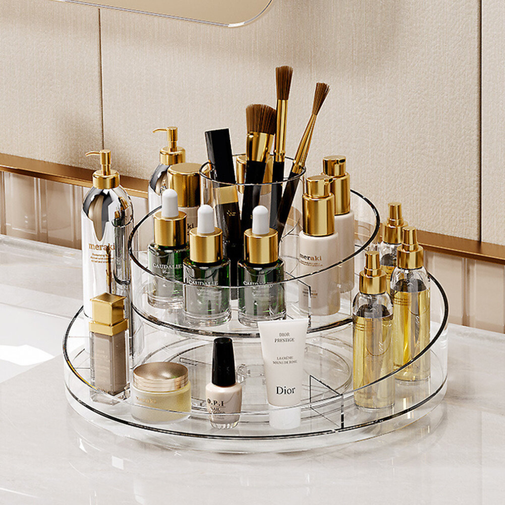 Comestic Carousel 360° Rotating Clear Brush Perfume Makeup Organiser