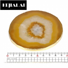 Natural Gems Crafts Semi Precious Glass Slice Coaster Cup Mug Glass Beverage Holder Pad Druzy Quartz Geode Glass
