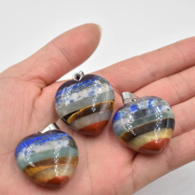 7 colors Natural amethysts stone heart shape pendants for jewelry accessories making