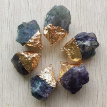 Natural colorfull fluorite stone Irregular pendants for jewelry accessories making 6pcs/lot