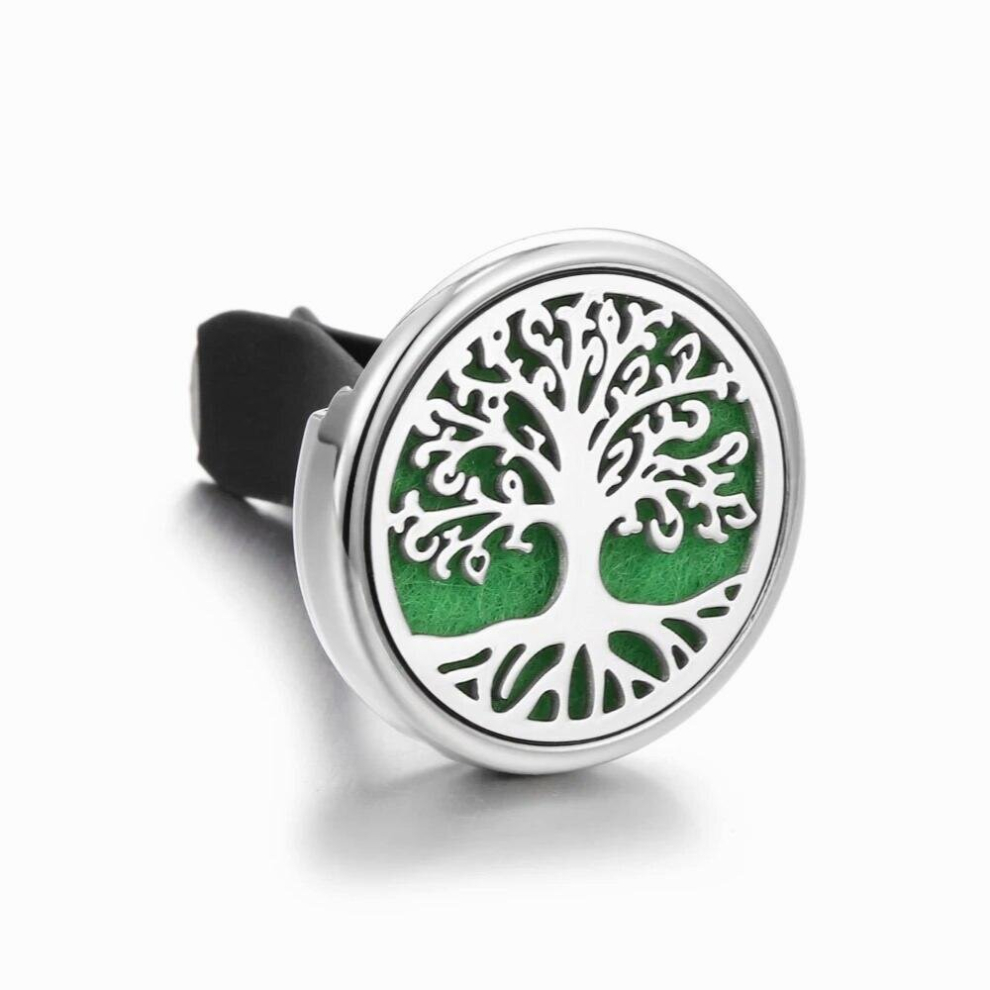 Aromatherapy Jewelry Car Perfume Diffuser Car Air Freshener Vent Clip Flower Tree Of Life Perfume Aroma Diffuser Locket Pendant Multicoloured 885669305815