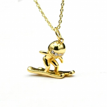 Silver Plating Metal Copper Surfers & Skier Pendants Loverly Girls Necklace Gift Jewelry 10pc
