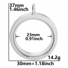 10pcs 30mm Plain Round Glass Medaillion Floating Charm Locket Alloy Pendant Jewelry Making Memory Necklace Keychain Craft