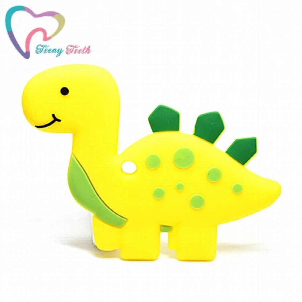 5PC Dino Teether Cartoon Animal Dinosaur Pendant Necklace Accessories BPA Silicone Animal Teething Toddler Toys