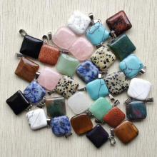 Good natural stone rhombus Pendants 20mm for jewelry accessories marking 50pcs/lot
