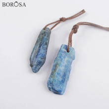 Natural Kyanite Stone Beads for Jewelry Making Irregular Rough Kyanite Point Charms for Rope Necklace WX1564