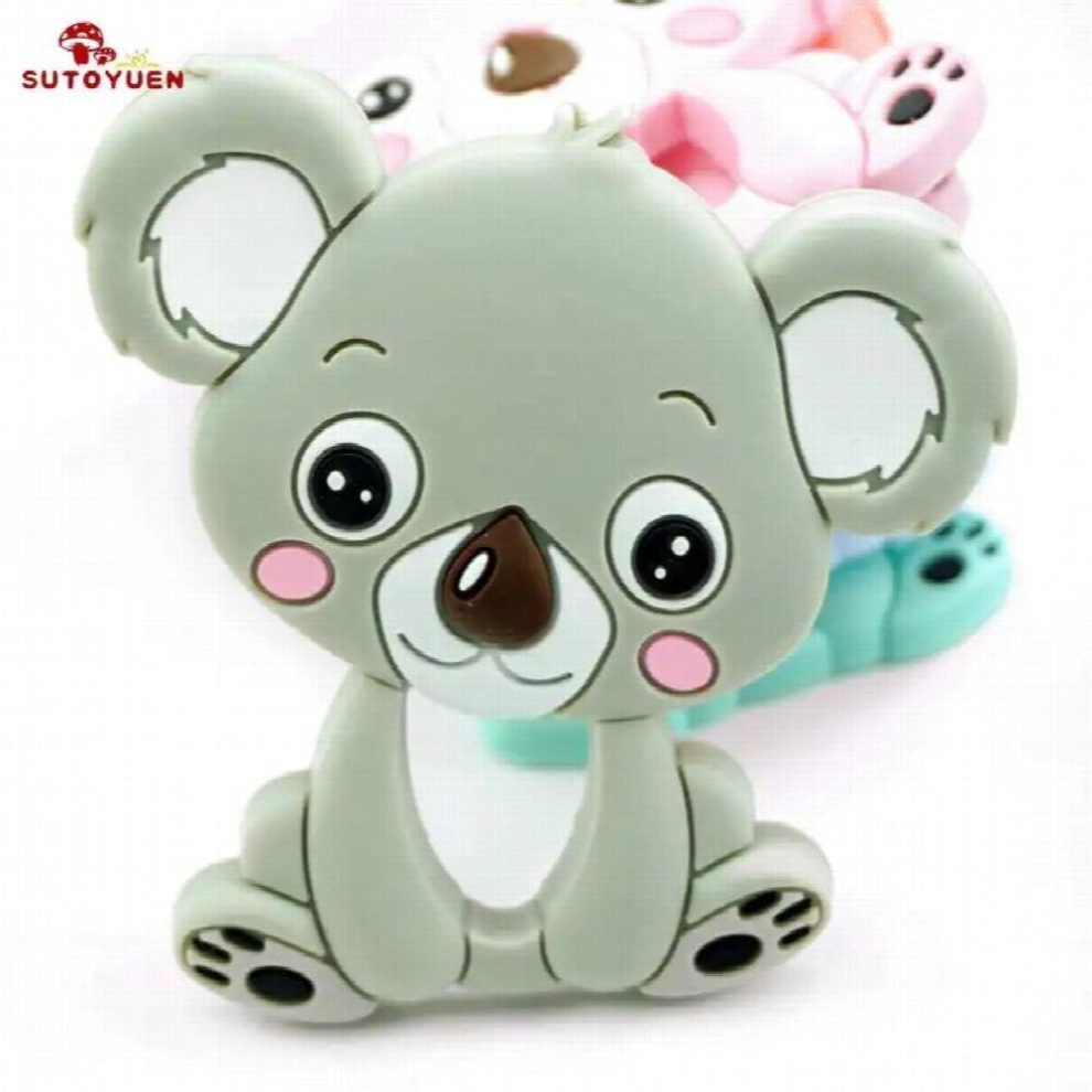 5Pcs Silicone Koala Diy Baby Nursing Necklace Pendant Food Teether Pram Toy Teething Accessories Multicoloured