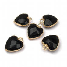 Natural Stone Pendants Heart Shape Gilded Charms Rose Quartzs Crystal for Jewelry Making DIY Necklace Earring Girl Gift