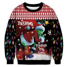 (6, M) Christmas Grinch Green Monster Crew Neck Kids Adult Sweatshirt