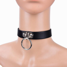 1PCS High PU Leather Sexy Bondage Collar Strap On Slave Collar Necklace