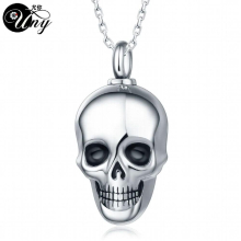 Stainless Steel Skull Pet Urn Ashes Pendant Perfume bottle Memorial Ash Keepsake