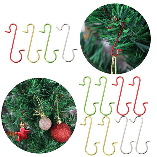 (Gold) 50Pcs Christmas Ornament S-Shaped Hooks 2
