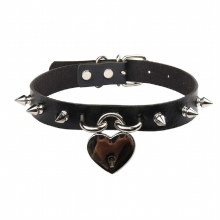 Punk rock Harajuku love lock Pendant Leather Collar rivet Collar Necklace neck band clavicle chain