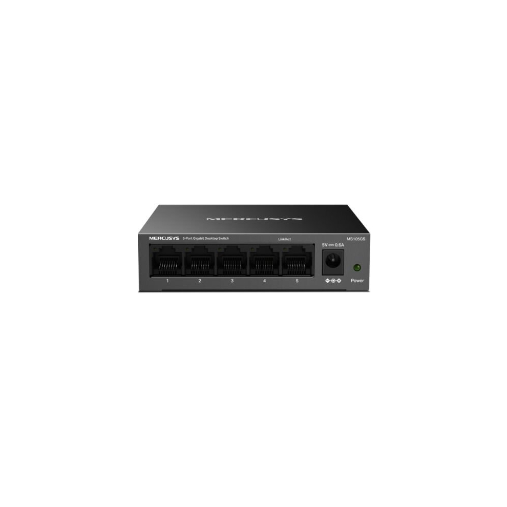 Mercusys (Ms105gs) 5-Port Gigabit Unmanaged Desktop Switch, Steel Case 6957939001322