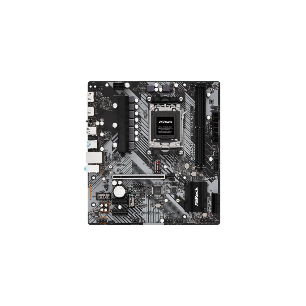 Asrock B650M-H/M.2+, AMD B650, AM5, Micro ATX, 2 DDR5, HDMI, DP, GB LAN, PCIe4, 2x M.2