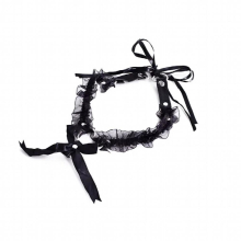 Japanese-style SOFT Adorable Chiffon Lace Neck Ring Large Bell Bow CAT Lace-up Neck Band Traction