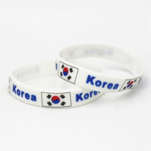 1PC South Korea Football Sports Silicone Wristband Soccer Fans National Flag Jack Rubber Bracelets&Bangles SH237
