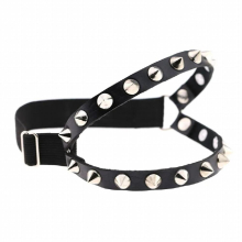 Sexy Women Elastic Pu Leather Leg Ring Garter Lingerie Belt Punk Heart Rivet Thigh Ring Goth Harajuku Harness Stockings Garter