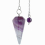 1Lot (5Pc) Purple Crystal Hexagonal Pointed Healing Reiki Chakra Pendulum Dowsing Divination 2