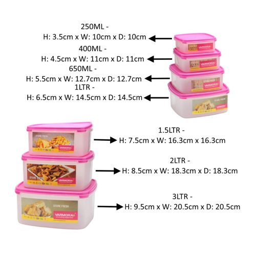Plastic Food Containers Tubs Storage Saver Cake Lunch Square Set 7PC 2