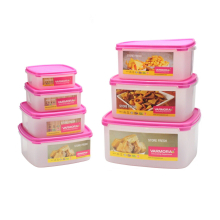 Plastic Food Containers Tubs Storage Saver Cake Lunch Square Set 7PC
