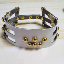 Harajuku Hot Punk Choker Necklace Three Row Goth Rivet leather Collar adult game