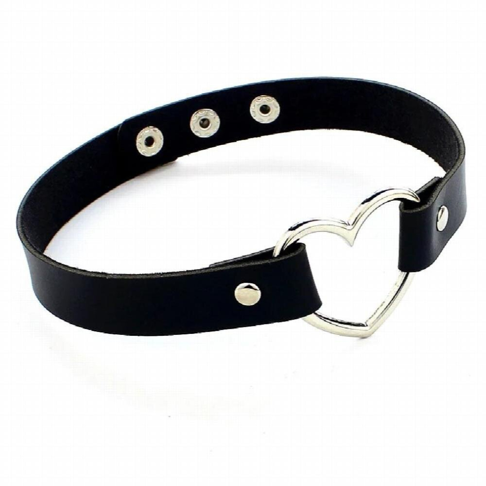 Multicoloured Punk Pu Leather Love Heart Collar Choker Necklace Goth Gothic Rock Jewelry Birthday Party Gift Pu Leather Collar Necklace