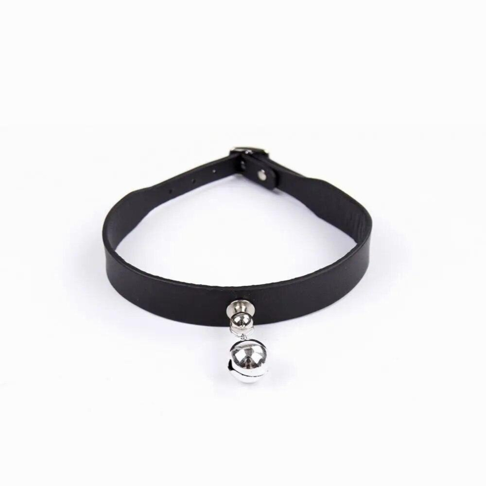 Multicoloured Steampunk Style Punk Spiked Rivets Sexy Neck Sleeve Restraint Mens Leather Collar Neck Chain Bell Torture Leather Necklace