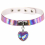 punk laser leather collar love pendant reflective leather collar 1