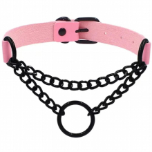Sexy exaggerated ring collar Gothic Punk Leather Necklace Gothic Necklace Female Hip HopBondageCosplay Street